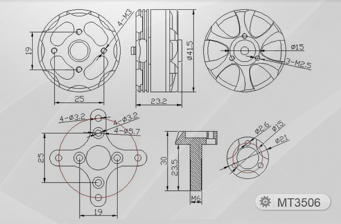 MT3506 cad drawing