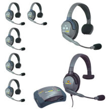 UltraLITE 7-Person HUB Intercom System with 1 Max4G Single & 6 Single Headsets