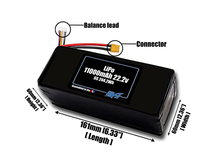 LiPo 11000mAh 6S 22.2v SBS Battery Pack - Image 2