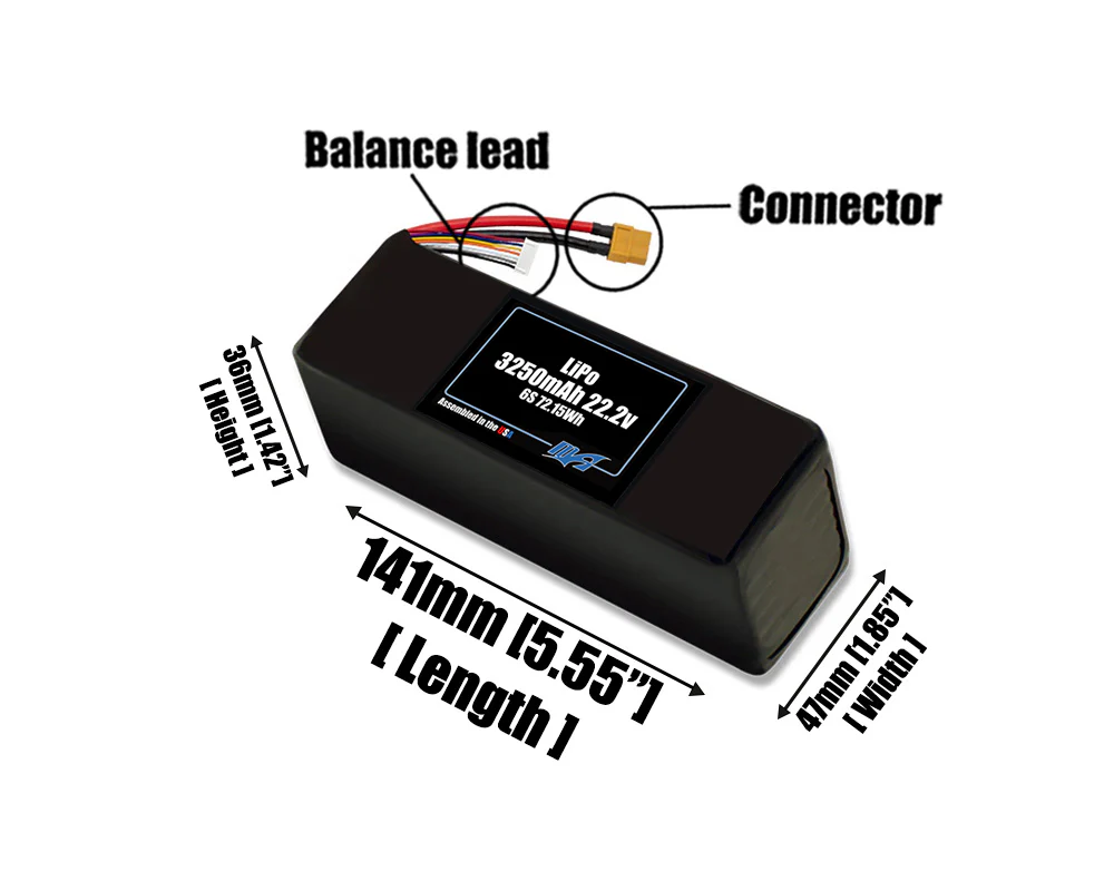 LiPo 3250mAh 6S 22.2v Battery Pack - Image 2